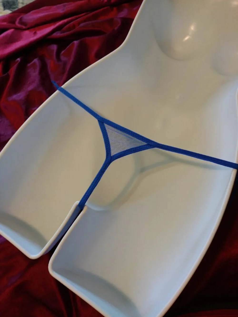 Bundle of Mesh Side-Tie Thong Panties NWT OSFM Blue, Black & Orange